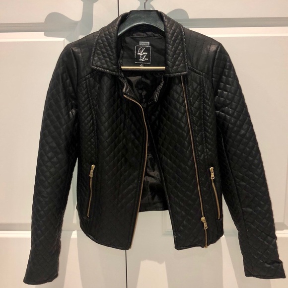 Quilted Faux Leather Jacket - Picture 1 of 2